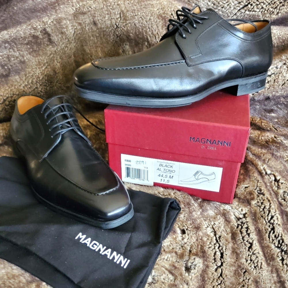 Magnanni Romelo Black Derby Lace Up size 11.5 US (20689) Shoes